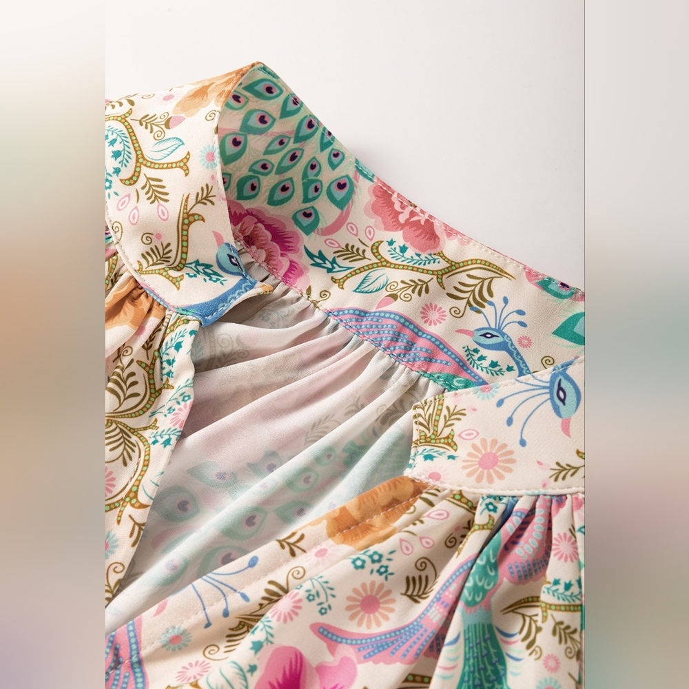 Floral Peacock Dream Dress - Picture 9 of 10